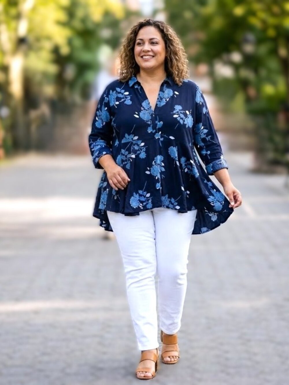 ROAMAN'S Hi-Low Babydoll Tunic Top. Plus Size 30W